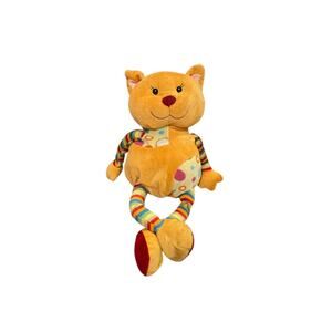 Vintage Large Colorful Orange Red Yellow Blue Cat Rare